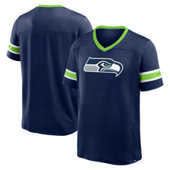 Fanatics Seattle Seahawks Hometown Premium Hashmark V-Neck T-Shirt College Navy