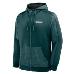Fanatics Philadelphia Eagles Checkdown Pass Full-Zip Hoodie Midnight Green