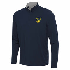 Milwaukee Brewers Antigua Content Quarter-Zip Top - Navy - MLB on Sale