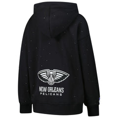 New Orleans Pelicans Terez Women's Oversized Allover Gemstone Full-Zip Hoodie Black