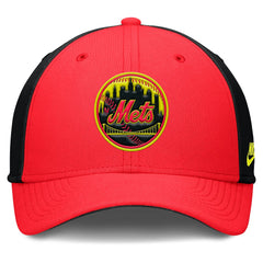 New York Mets Nike Neon 90s Rise SwooshFlex Hat - Crimson/Black - Nike Online