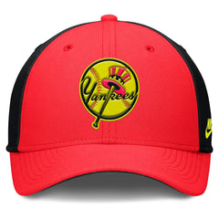 New York Yankees Nike Neon 90s Rise SwooshFlex Hat - Crimson/Black - Nike on Sale