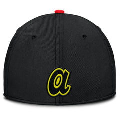 Atlanta Braves Nike Neon 90s Rise SwooshFlex Hat - Crimson/Black - Nike Lifestyle