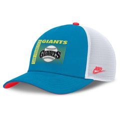 San Francisco Giants Nike Neon 90s Rise Structured Performance Adjustable Trucker Hat - Blue - Nike on Sale