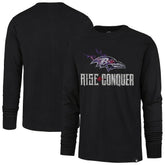47 brand Baltimore Ravens '47 Rise and Conquer Franklin Long Sleeve T-Shirt Black