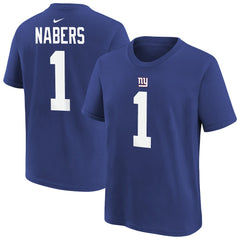 Nike Malik Nabers New York Giants Player Name & Number T-Shirt Royal