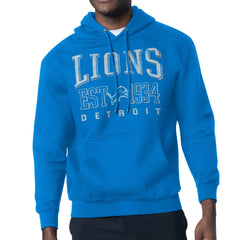 Detroit Lions Starter Retro Team Logo Pullover Hoodie Blue