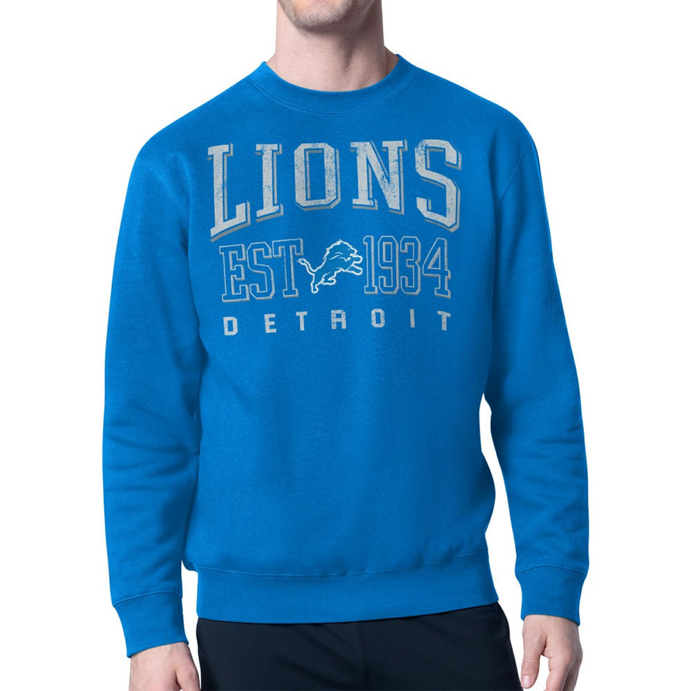 Detroit Lions Starter Retro Team Logo Pullover Sweatshirt Royal