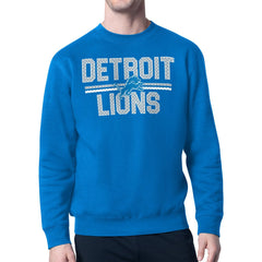 Detroit Lions Starter Mesh Look Retro Team Logo Pullover Sweatshirt Blue