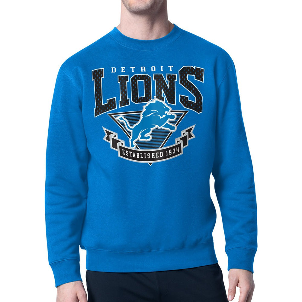 Detroit Lions Starter ‘80s Inspired Pullover Sweatshirt Blue