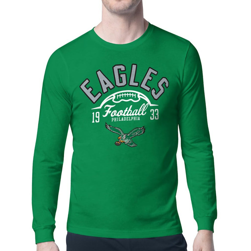 Philadelphia Eagles Starter Half Ball Retro Logo Long Sleeve T-Shirt Kelly Green