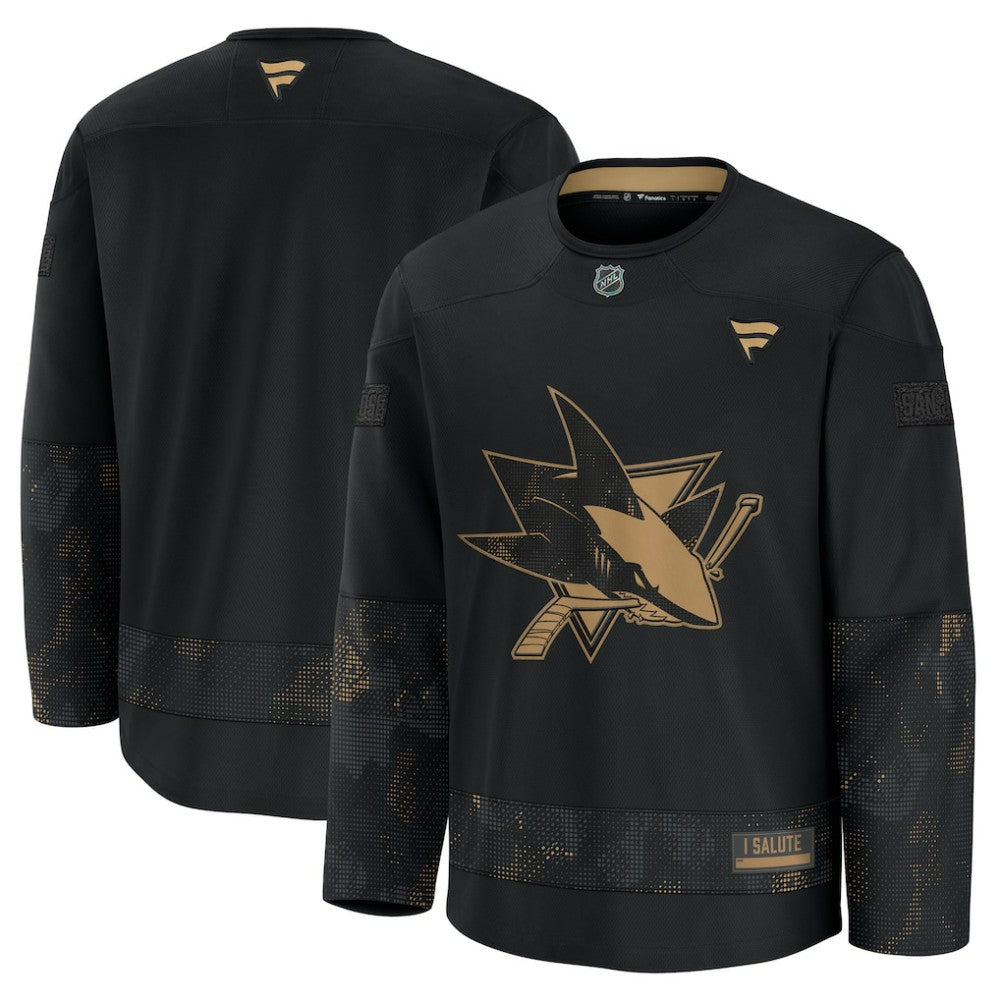San Jose Sharks Fanatics 2024 Military Appreciation Practice Jersey - Black - NHL 202439755