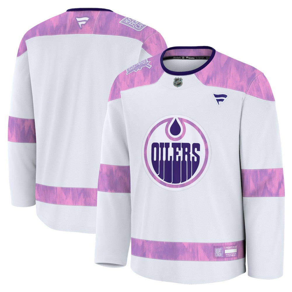 Edmonton Oilers Fanatics 2024 Hockey Fights Cancer Practice Jersey - White - NHL 202439771