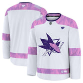 San Jose Sharks Fanatics 2024 Hockey Fights Cancer Practice Jersey - White - NHL 202439797