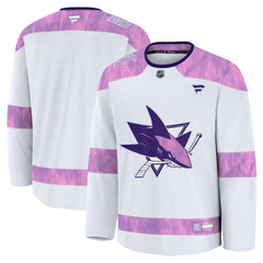 San Jose Sharks Fanatics 2024 Hockey Fights Cancer Practice Jersey - White - NHL 202439797