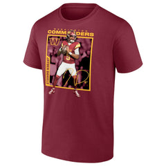 Jayden Daniels Washington Commanders Player Frame T-Shirt Burgundy