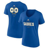 Buffalo Sabres Women's Personalized Name & Number Midfielder V-Neck T-Shirt - Royal - NHL 202441141