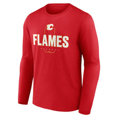Calgary Flames Personalized Name & Number Midfielder Long Sleeve T-Shirt - Red - NHL 202441142