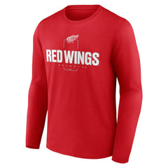 Detroit Red Wings Personalized Name & Number Midfielder Long Sleeve T-Shirt - Red - NHL 202441167