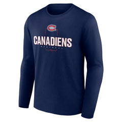 Montreal Canadiens Personalized Name & Number Midfielder Long Sleeve T-Shirt - Navy - NHL 202441181
