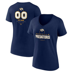 Nashville Predators Women's Personalized Name & Number Midfielder V-Neck T-Shirt - Navy - NHL 202441190