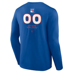 New York Rangers Personalized Name & Number Midfielder Long Sleeve T-Shirt - Blue - NHL 202441201