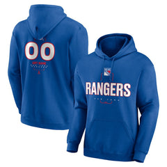 New York Rangers Personalized Name & Number Midfielder Pullover Hoodie - Blue - NHL 202441202
