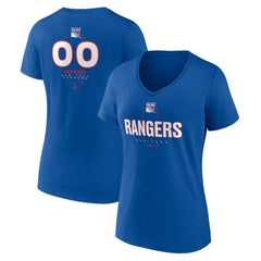 New York Rangers Women's Personalized Name & Number Midfielder V-Neck T-Shirt - Blue - NHL 202441205