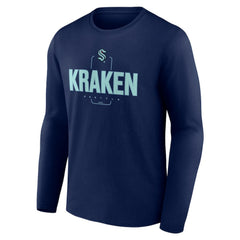 Seattle Kraken Personalized Name & Number Midfielder Long Sleeve T-Shirt - Deep Sea Blue - NHL 202441211