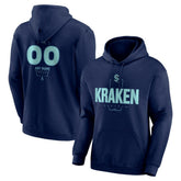 Seattle Kraken Personalized Name & Number Midfielder Pullover Hoodie - Deep Sea Blue - NHL 202441212