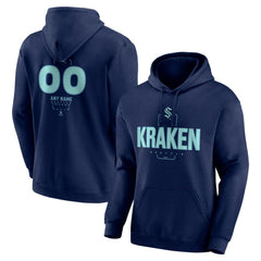 Seattle Kraken Personalized Name & Number Midfielder Pullover Hoodie - Deep Sea Blue - NHL 202441212