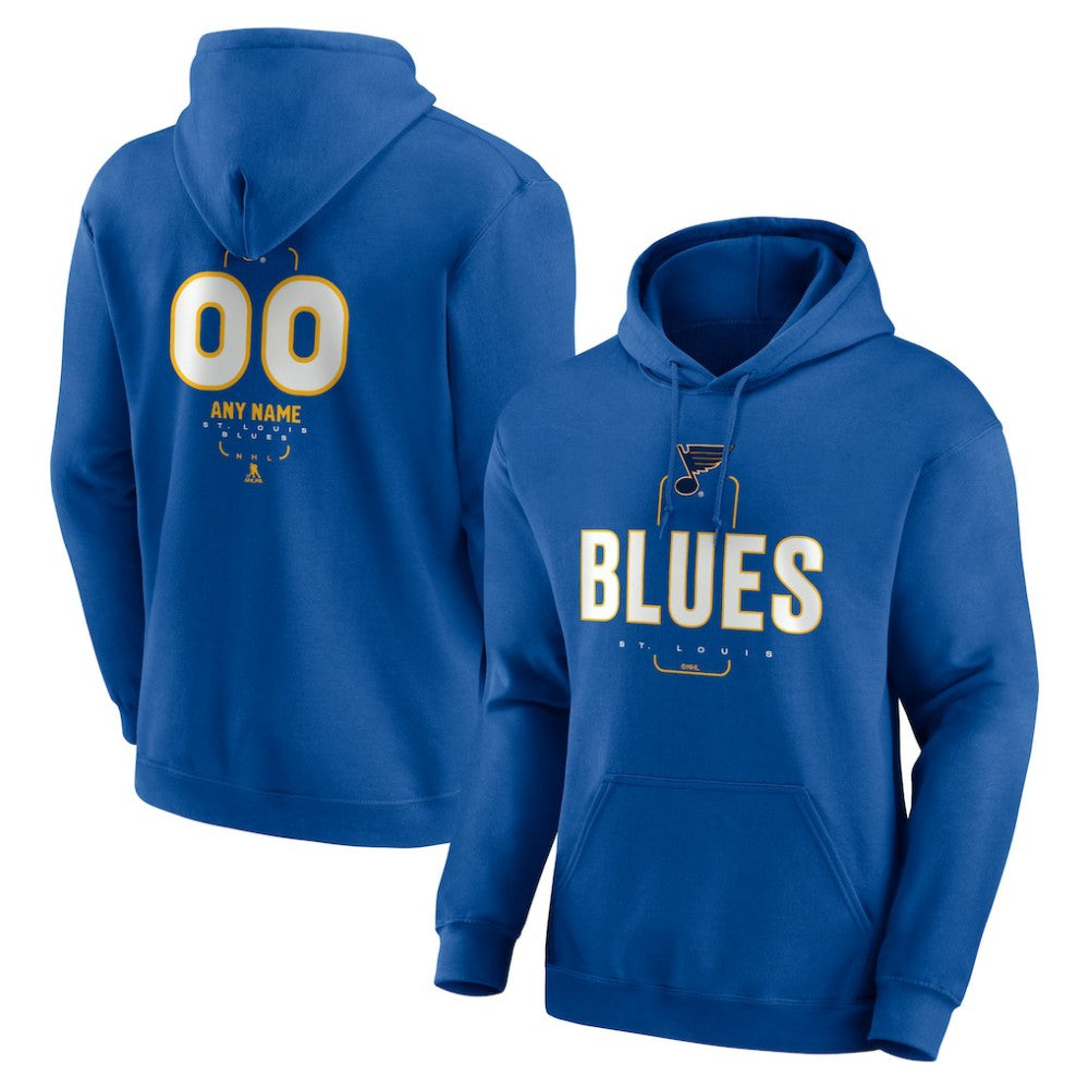 St. Louis Blues Personalized Name & Number Midfielder Pullover Hoodie - Blue - NHL 202441217