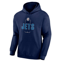 Winnipeg Jets Personalized Name & Number Midfielder Pullover Hoodie - Navy - NHL 202441227