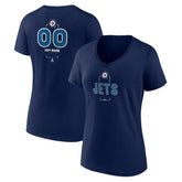 Winnipeg Jets Women's Personalized Name & Number Midfielder V-Neck T-Shirt - Navy - NHL 202441230