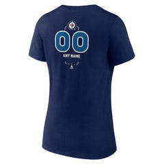 Winnipeg Jets Women's Personalized Name & Number Midfielder V-Neck T-Shirt - Navy - NHL 202441230
