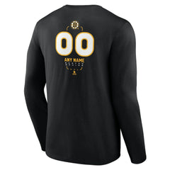 Boston Bruins Personalized Name & Number Midfielder Long Sleeve T-Shirt - Black - NHL 202441335