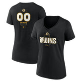 Boston Bruins Women's Personalized Name & Number Midfielder V-Neck T-Shirt - Black - NHL 202441339