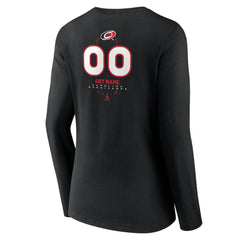Carolina Hurricanes Women's Personalized Name & Number Midfielder Long Sleeve V-Neck T-Shirt - Black - NHL 202441343