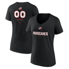 Carolina Hurricanes Women's Personalized Name & Number Midfielder V-Neck T-Shirt - Black - NHL 202441344