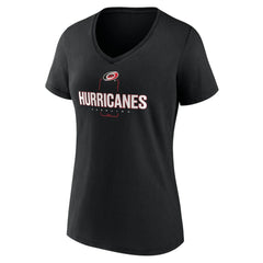 Carolina Hurricanes Women's Personalized Name & Number Midfielder V-Neck T-Shirt - Black - NHL 202441344