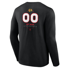 Chicago Blackhawks Personalized Name & Number Midfielder Long Sleeve T-Shirt - Black - NHL 202441345