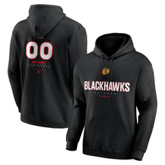 Chicago Blackhawks Personalized Name & Number Midfielder Pullover Hoodie - Black - NHL 202441346