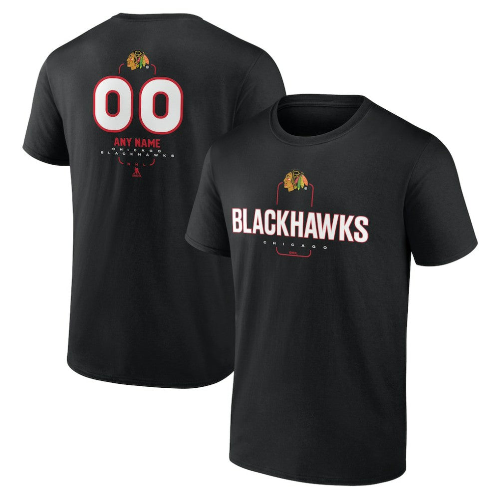 Chicago Blackhawks Personalized Name & Number Midfielder T-Shirt - Black - NHL 202441347