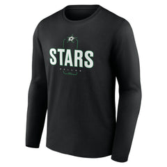 Dallas Stars Personalized Name & Number Midfielder Long Sleeve T-Shirt - Black - NHL 202441350