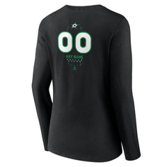 Dallas Stars Women's Personalized Name & Number Midfielder Long Sleeve V-Neck T-Shirt - Black - NHL 202441353