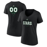 Dallas Stars Women's Personalized Name & Number Midfielder V-Neck T-Shirt - Black - NHL 202441354