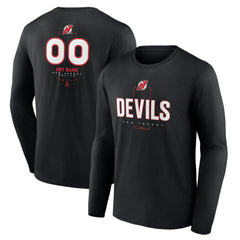 New Jersey Devils Personalized Name & Number Midfielder Long Sleeve T-Shirt - Black - NHL 202441360