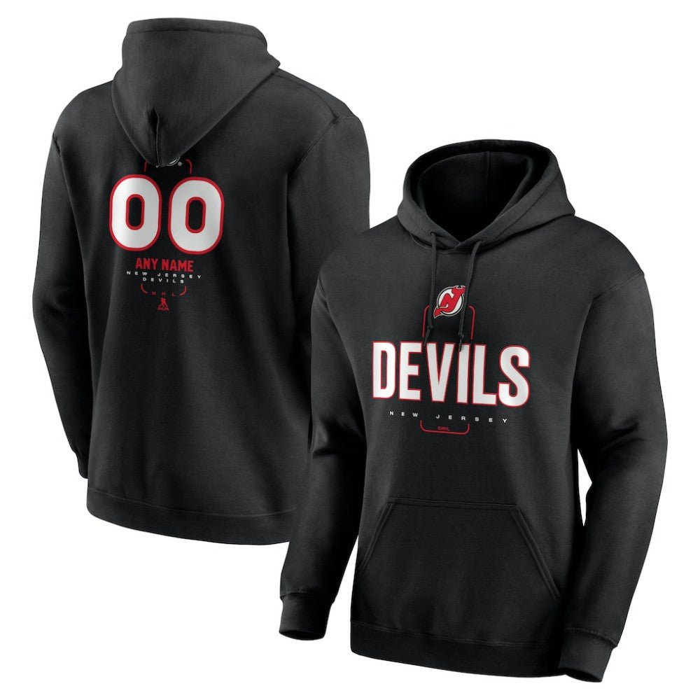 New Jersey Devils Personalized Name & Number Midfielder Pullover Hoodie - Black - NHL 202441361