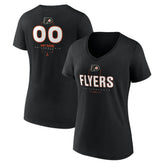Philadelphia Flyers Women's Personalized Name & Number Midfielder V-Neck T-Shirt - Black - NHL 202441374