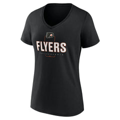 Philadelphia Flyers Women's Personalized Name & Number Midfielder V-Neck T-Shirt - Black - NHL 202441374